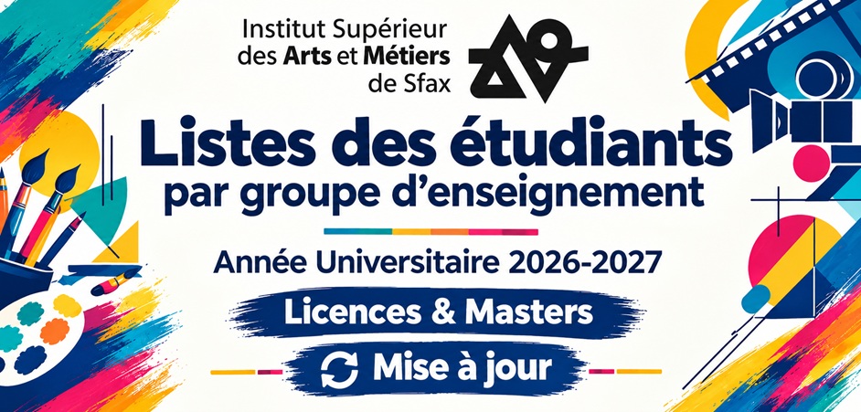 Listes actualisées des étudiants répartis par groupe d'enseignement — Année universitaire 2026-2027