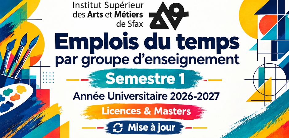 Versions actualisées des emplois du temps par groupe d'enseignement — Année Universitaire 2026-2027