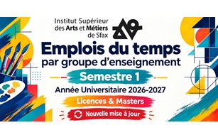 Versions mises à jour des emplois du temps par groupe d'enseignement Semestre 1 — 2026-2027