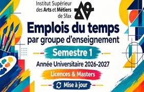 Versions actualisées des emplois du temps par groupe d'enseignement — Année Universitaire 2026-2027