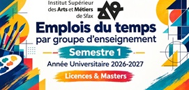 Les emplois par section- Année Universitaire 2026-2027