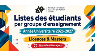 Listes mises à jour des étudiants répartis par groupe d'enseignement — 2026-2027
